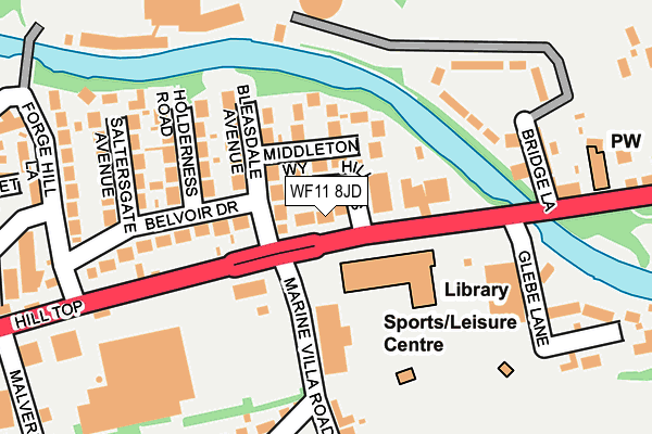 WF11 8JD map - OS OpenMap – Local (Ordnance Survey)