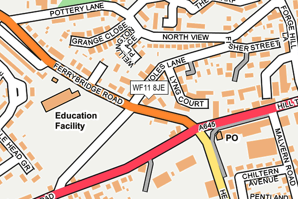WF11 8JE map - OS OpenMap – Local (Ordnance Survey)
