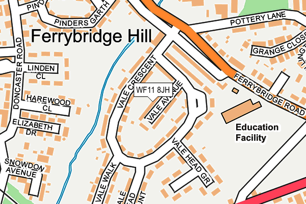 WF11 8JH map - OS OpenMap – Local (Ordnance Survey)