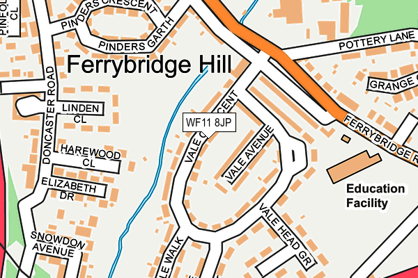 WF11 8JP map - OS OpenMap – Local (Ordnance Survey)