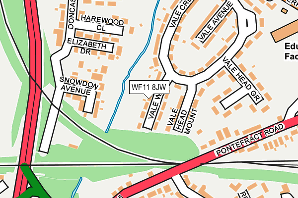 WF11 8JW map - OS OpenMap – Local (Ordnance Survey)