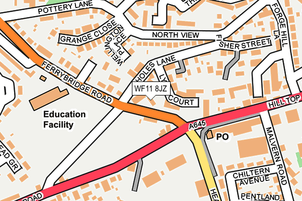 WF11 8JZ map - OS OpenMap – Local (Ordnance Survey)