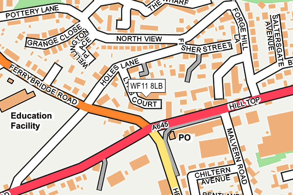 WF11 8LB map - OS OpenMap – Local (Ordnance Survey)