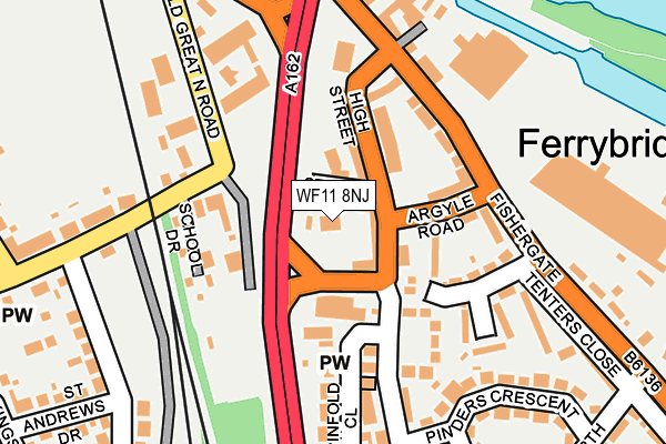 WF11 8NJ map - OS OpenMap – Local (Ordnance Survey)