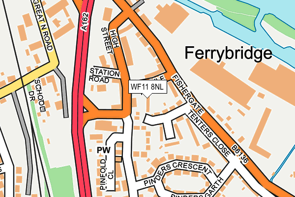 WF11 8NL map - OS OpenMap – Local (Ordnance Survey)