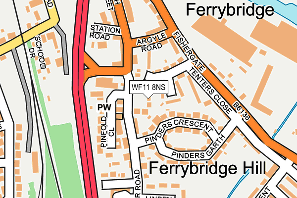 WF11 8NS map - OS OpenMap – Local (Ordnance Survey)