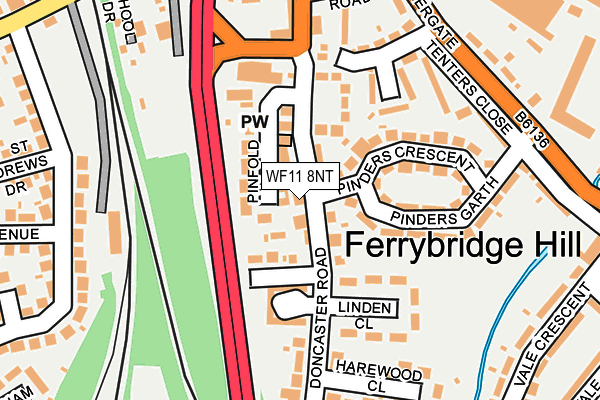 WF11 8NT map - OS OpenMap – Local (Ordnance Survey)