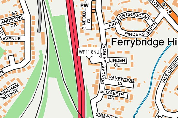 WF11 8NU map - OS OpenMap – Local (Ordnance Survey)