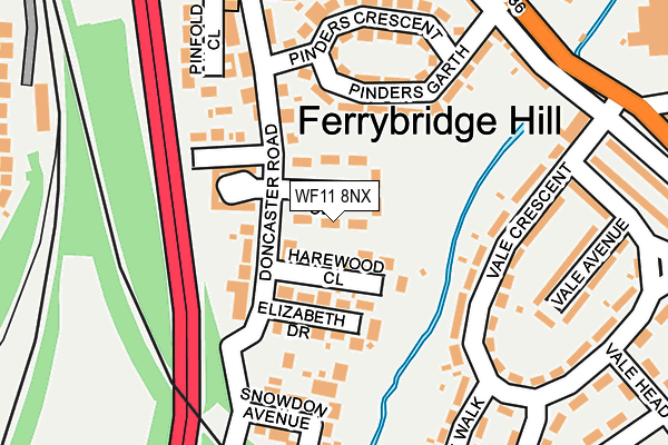 WF11 8NX map - OS OpenMap – Local (Ordnance Survey)