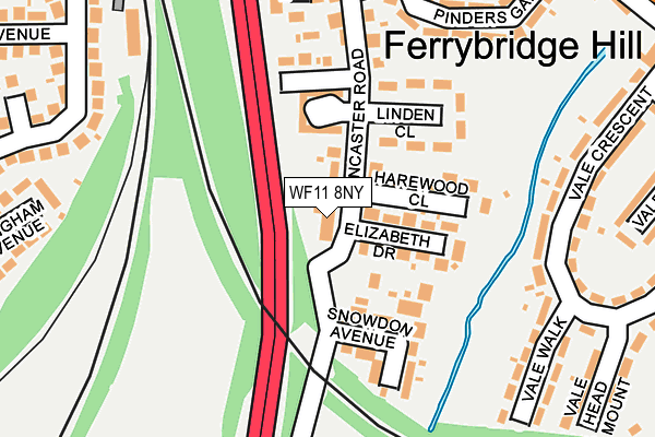 WF11 8NY map - OS OpenMap – Local (Ordnance Survey)
