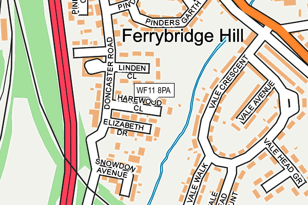 WF11 8PA map - OS OpenMap – Local (Ordnance Survey)