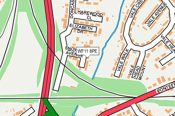 WF11 8PE map - OS OpenMap – Local (Ordnance Survey)