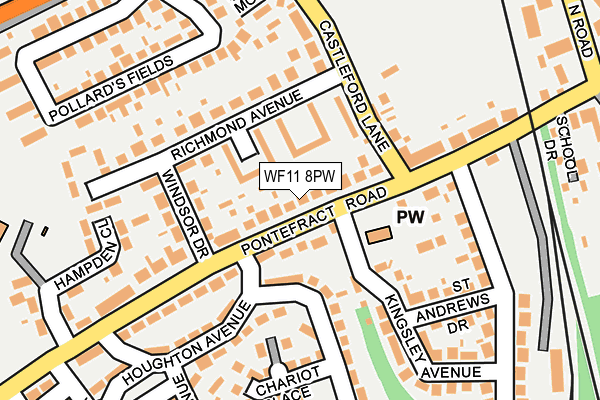 WF11 8PW map - OS OpenMap – Local (Ordnance Survey)