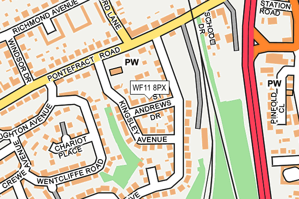 WF11 8PX map - OS OpenMap – Local (Ordnance Survey)