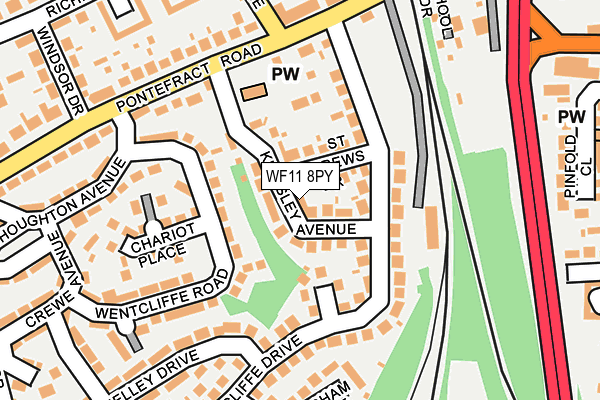 WF11 8PY map - OS OpenMap – Local (Ordnance Survey)