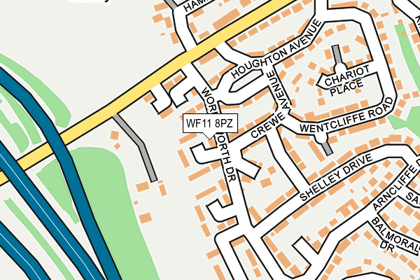 WF11 8PZ map - OS OpenMap – Local (Ordnance Survey)