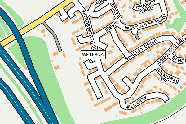 WF11 8QA map - OS OpenMap – Local (Ordnance Survey)