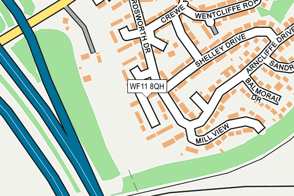 WF11 8QH map - OS OpenMap – Local (Ordnance Survey)