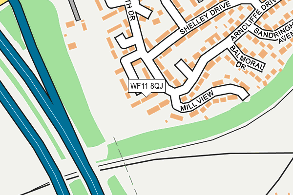 WF11 8QJ map - OS OpenMap – Local (Ordnance Survey)