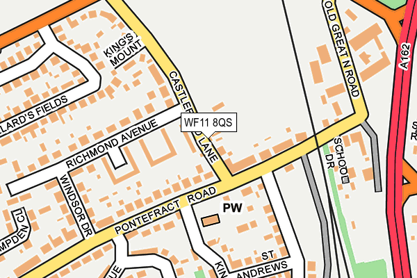 WF11 8QS map - OS OpenMap – Local (Ordnance Survey)