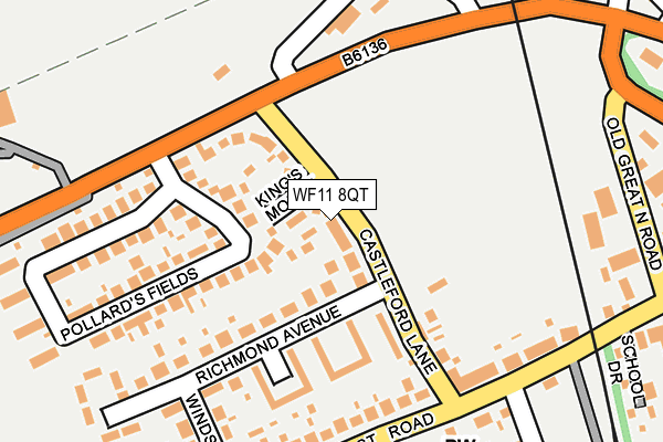 WF11 8QT map - OS OpenMap – Local (Ordnance Survey)