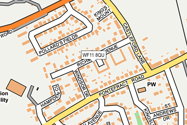 WF11 8QU map - OS OpenMap – Local (Ordnance Survey)