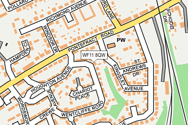 WF11 8QW map - OS OpenMap – Local (Ordnance Survey)