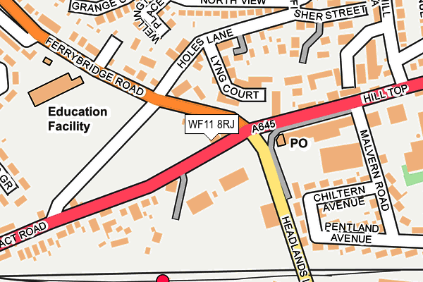 WF11 8RJ map - OS OpenMap – Local (Ordnance Survey)