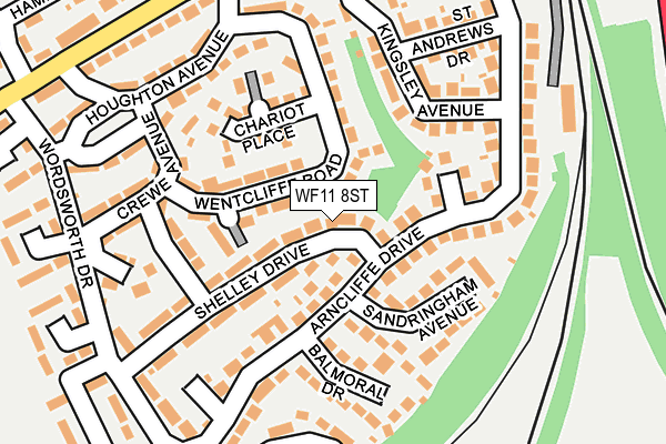 WF11 8ST map - OS OpenMap – Local (Ordnance Survey)