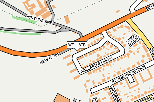 WF11 8TB map - OS OpenMap – Local (Ordnance Survey)