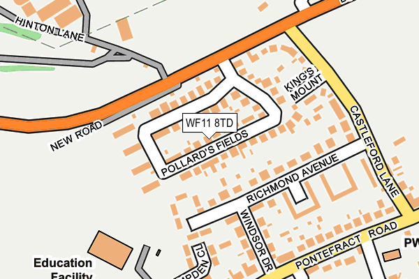 WF11 8TD map - OS OpenMap – Local (Ordnance Survey)