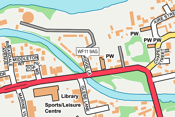 WF11 9AG map - OS OpenMap – Local (Ordnance Survey)