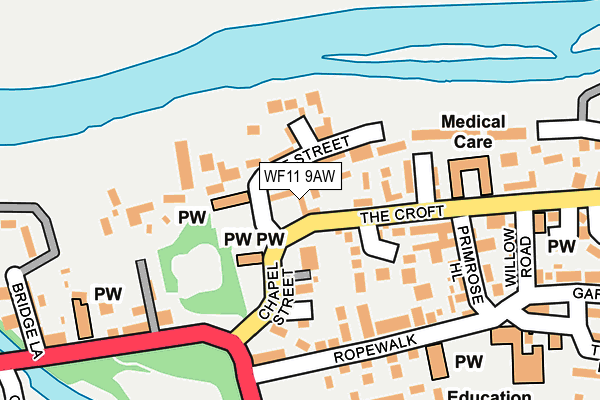 WF11 9AW map - OS OpenMap – Local (Ordnance Survey)