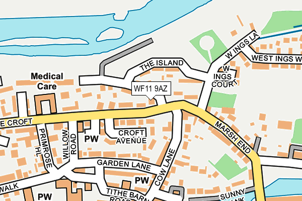 WF11 9AZ map - OS OpenMap – Local (Ordnance Survey)
