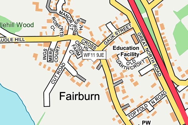 WF11 9JE map - OS OpenMap – Local (Ordnance Survey)