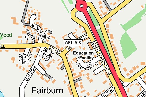 WF11 9JS map - OS OpenMap – Local (Ordnance Survey)