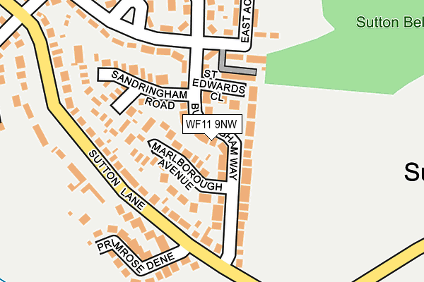 WF11 9NW map - OS OpenMap – Local (Ordnance Survey)