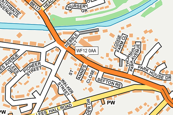 WF12 0AA map - OS OpenMap – Local (Ordnance Survey)
