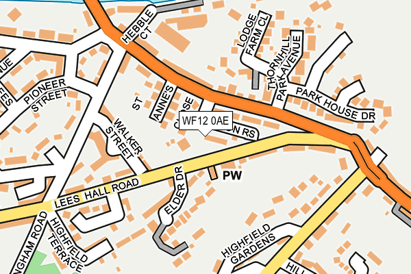 WF12 0AE map - OS OpenMap – Local (Ordnance Survey)