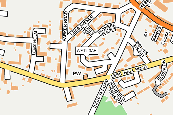 WF12 0AH map - OS OpenMap – Local (Ordnance Survey)