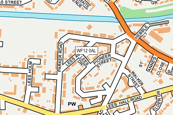 WF12 0AL map - OS OpenMap – Local (Ordnance Survey)