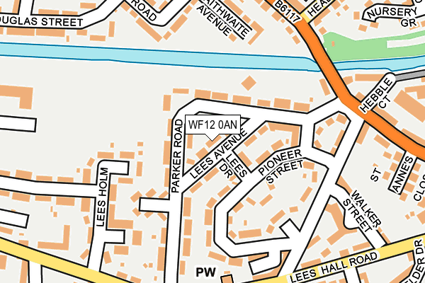 WF12 0AN map - OS OpenMap – Local (Ordnance Survey)