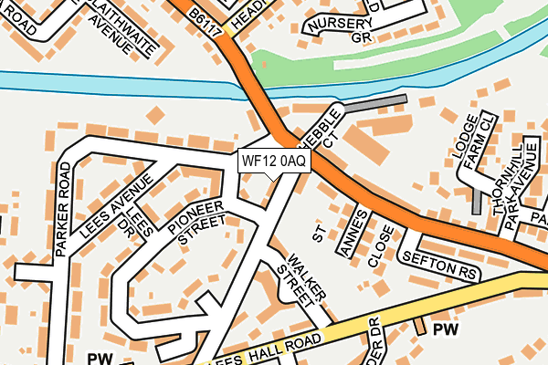 WF12 0AQ map - OS OpenMap – Local (Ordnance Survey)