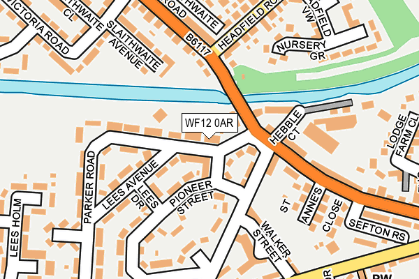 WF12 0AR map - OS OpenMap – Local (Ordnance Survey)