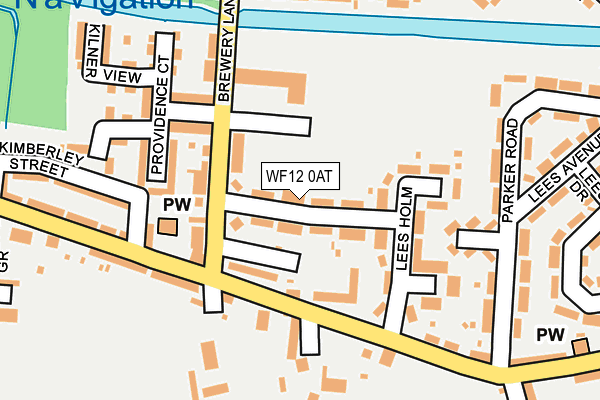 WF12 0AT map - OS OpenMap – Local (Ordnance Survey)