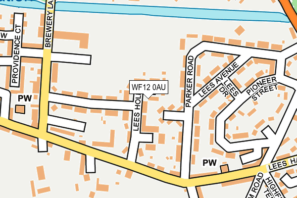WF12 0AU map - OS OpenMap – Local (Ordnance Survey)