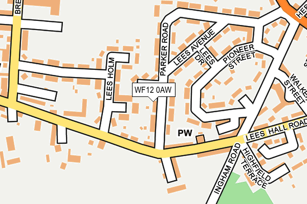 WF12 0AW map - OS OpenMap – Local (Ordnance Survey)