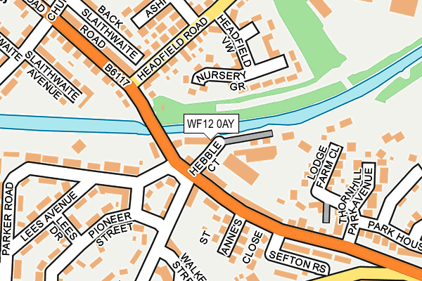 WF12 0AY map - OS OpenMap – Local (Ordnance Survey)
