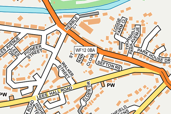 WF12 0BA map - OS OpenMap – Local (Ordnance Survey)