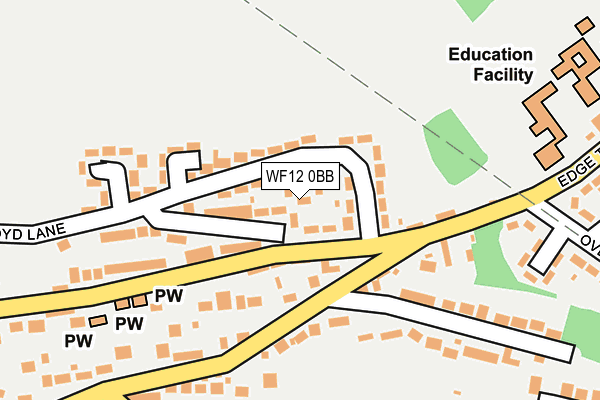 WF12 0BB map - OS OpenMap – Local (Ordnance Survey)